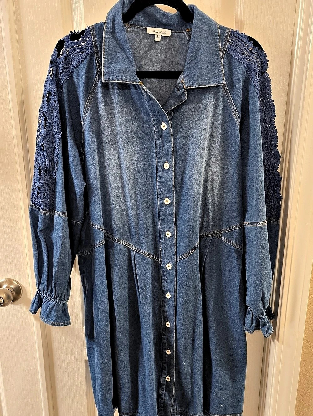 White Birch Blue Denim Mini Dress
